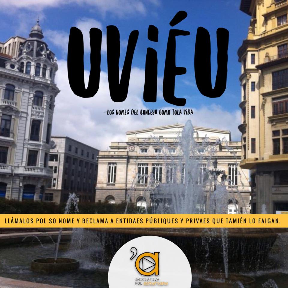 Iniciativa pol Asturianu felicita al Conceyu d’Uviéu pola aprobación de la toponimia